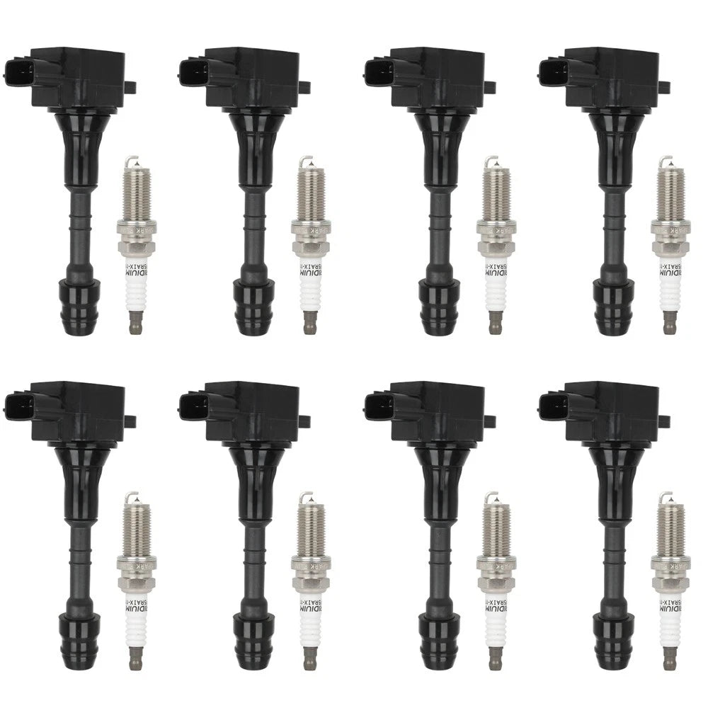Set of 8 Ignition Coils & Spark Plugs for Infiniti FX45 M45 (2003-2008)