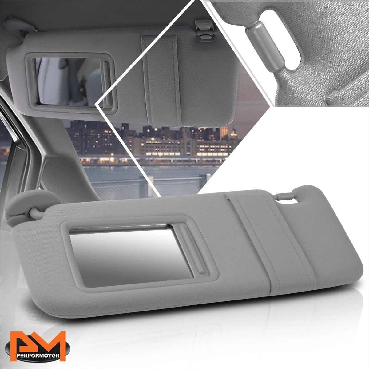 Driver Side Sun Visor for Toyota Venza (2009–2016) OE Style with Mirror Grey
