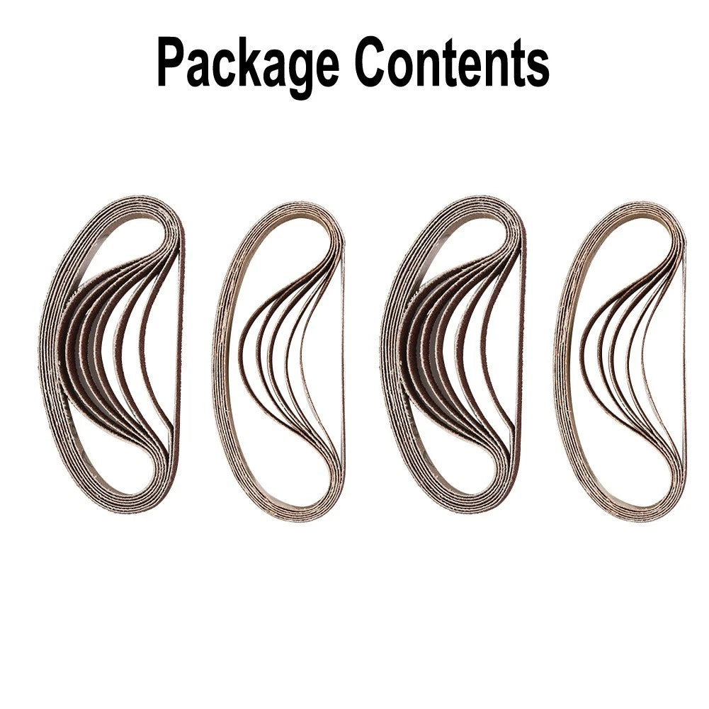 Set of 25 Abrasive Sanding Belts for Wood, Paint, Metal