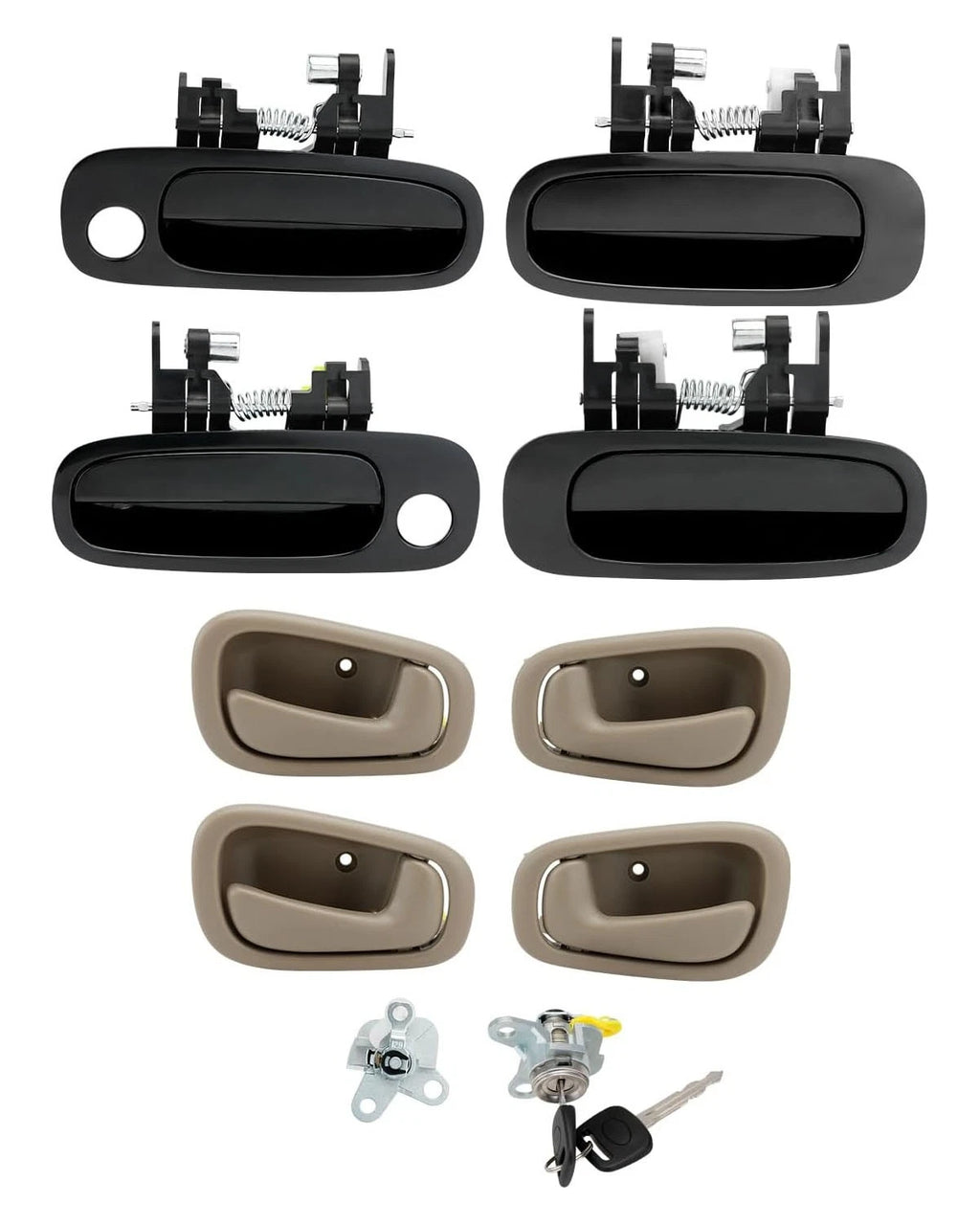 Door Handle Lock Cylinder Key Kit for Toyota Corolla (1998–2002)