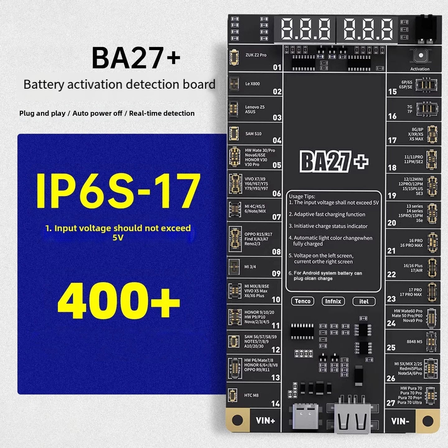 BA27+ Battery Activation Tester with Auto Power Off Function