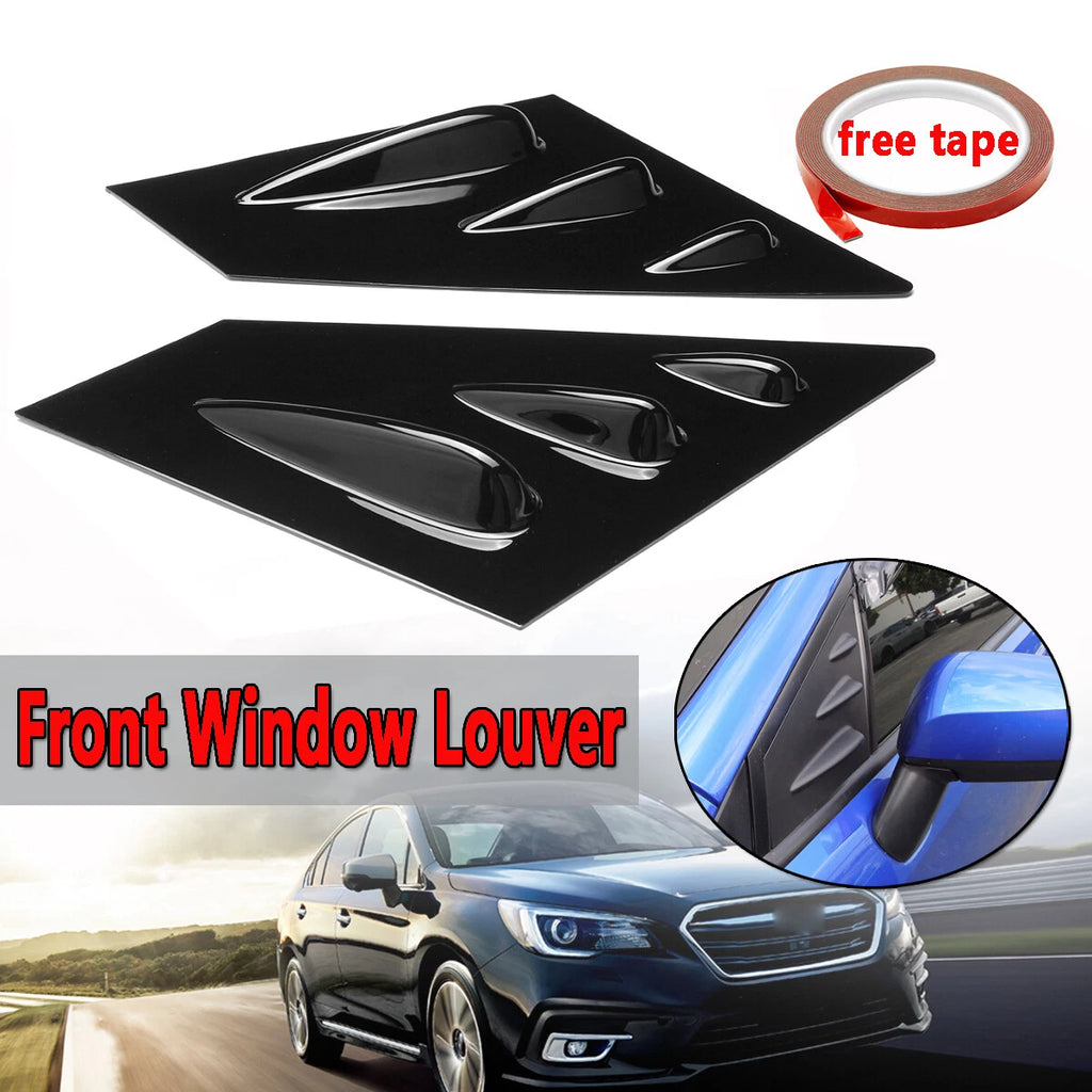 Pair Gloss Black Side Window Louver Vent Scoop Cover for Subaru WRX STI (2015–2018)