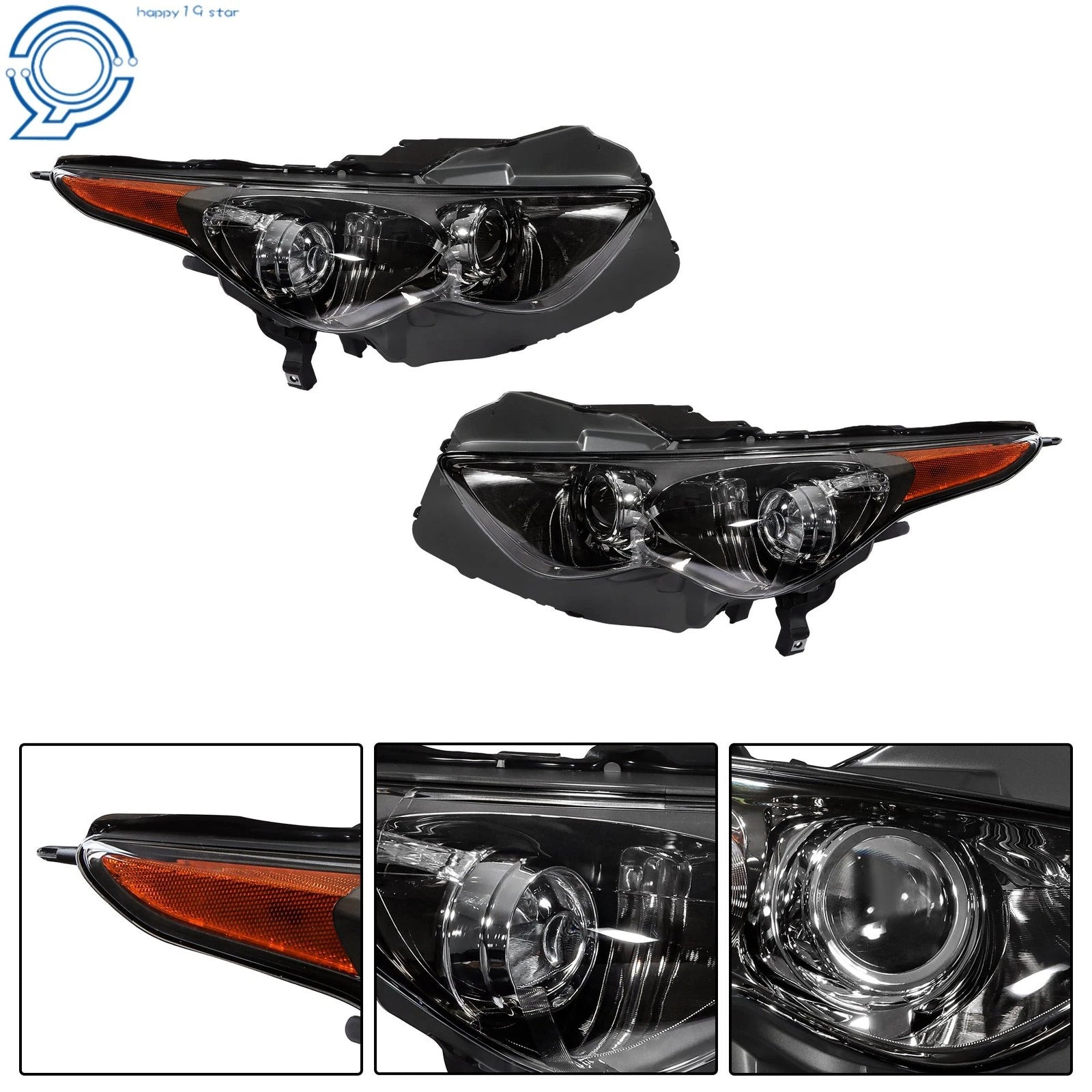 HID Headlights for Infiniti FX35/FX50/QX70 (2009–2017) LH+RH Non-AFS
