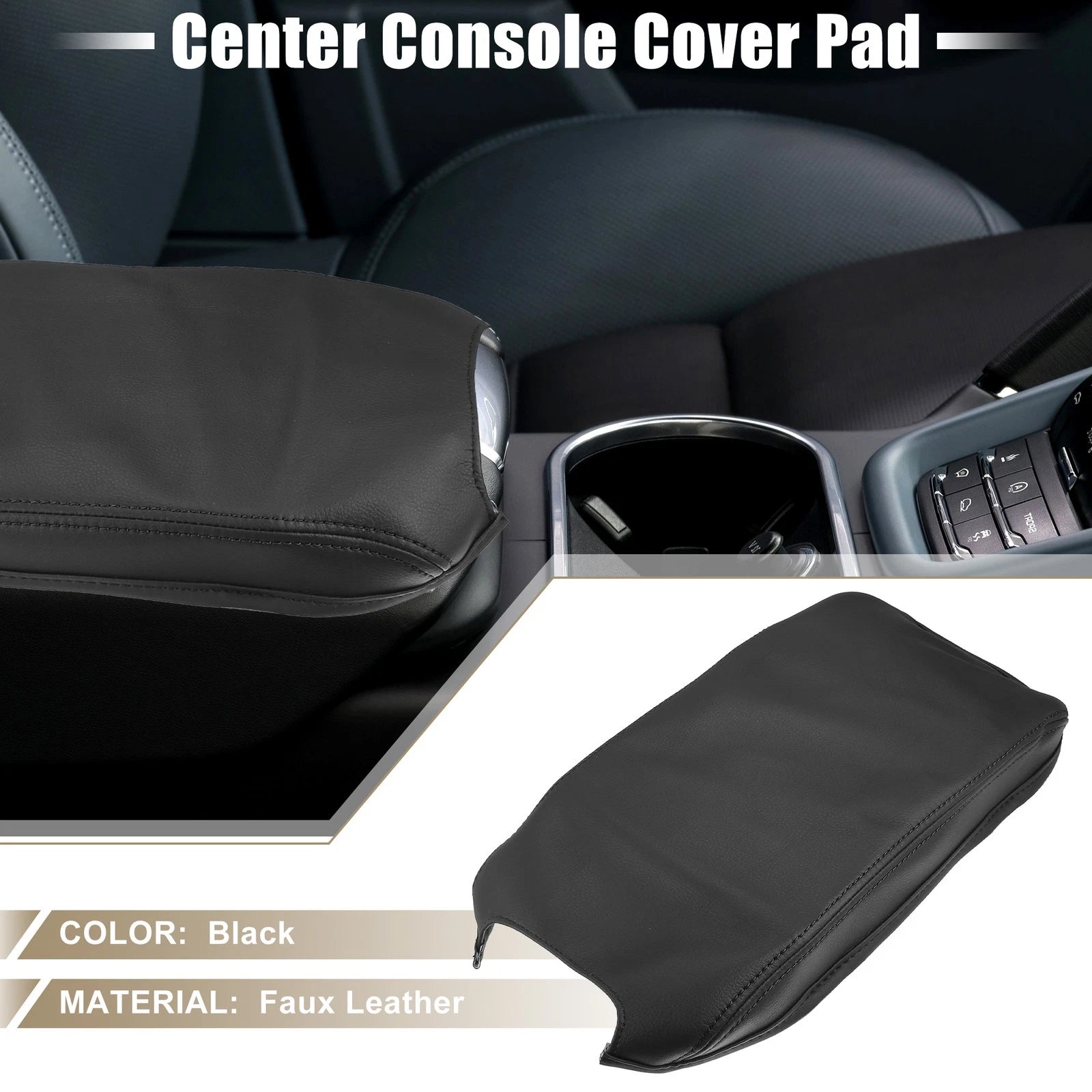 Center Console Armrest Cover Pad for Toyota Camry Hybrid (2012–2017) Black