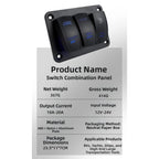 Blue LED Rocker Switch Panel for Marine Car Boat RV DC 12V (2 to 8 Position)