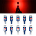10pcs T5 Red 3030 LED Bulbs for Speedometer Gauge Cluster (Universal)