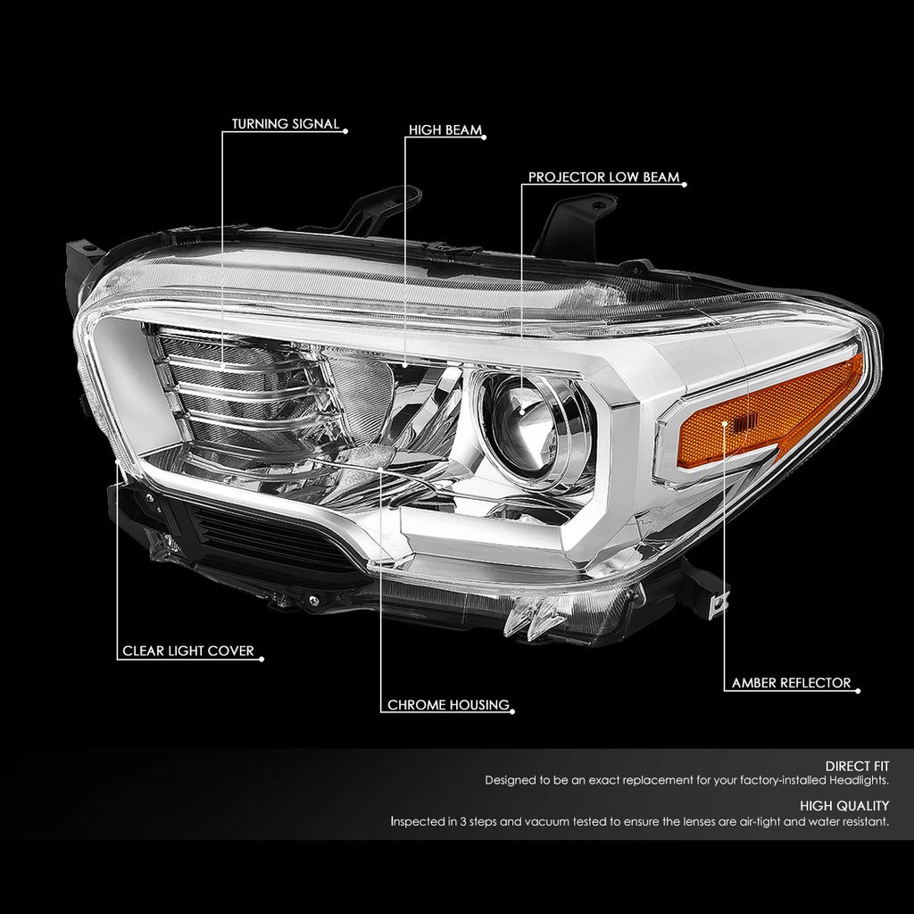 Chrome Housing Amber Corner Projector Headlights for Toyota Tacoma (2016–2020)