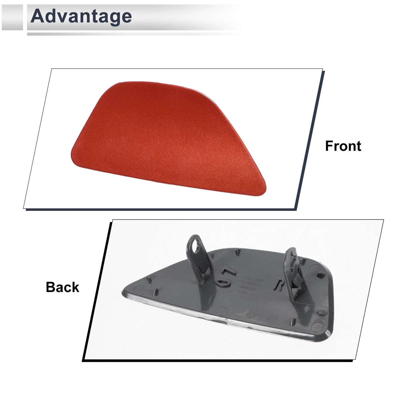 Bumper Headlight Washer Nozzle Cover Cap for BMW 535i (2011–2016) Red