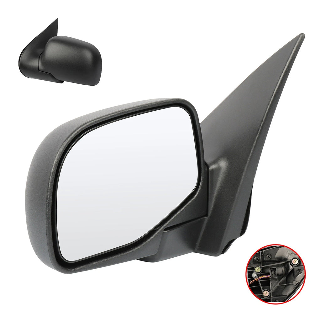 Driver Side Mirror for Ford Explorer (2002–2005) - Black Manual Fold, Puddle Light