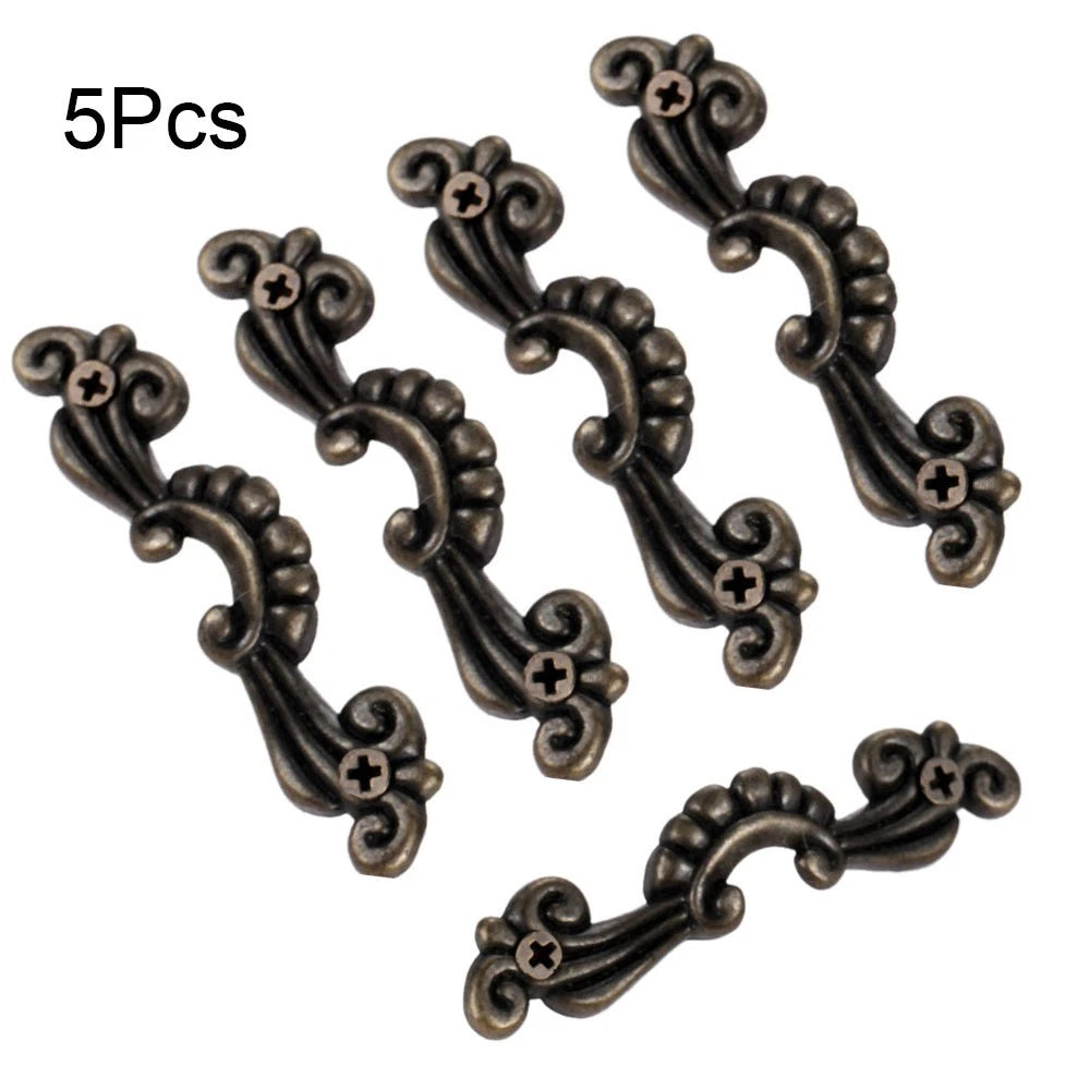 5X Vintage Flower Door Pull Handle Knob for Jewelry Box Cabinet Drawer