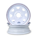 Set of 2 Libra 13 x 4.5 Trailer Wheels 5 Lug 4.5" Bolt Pattern White Spoke