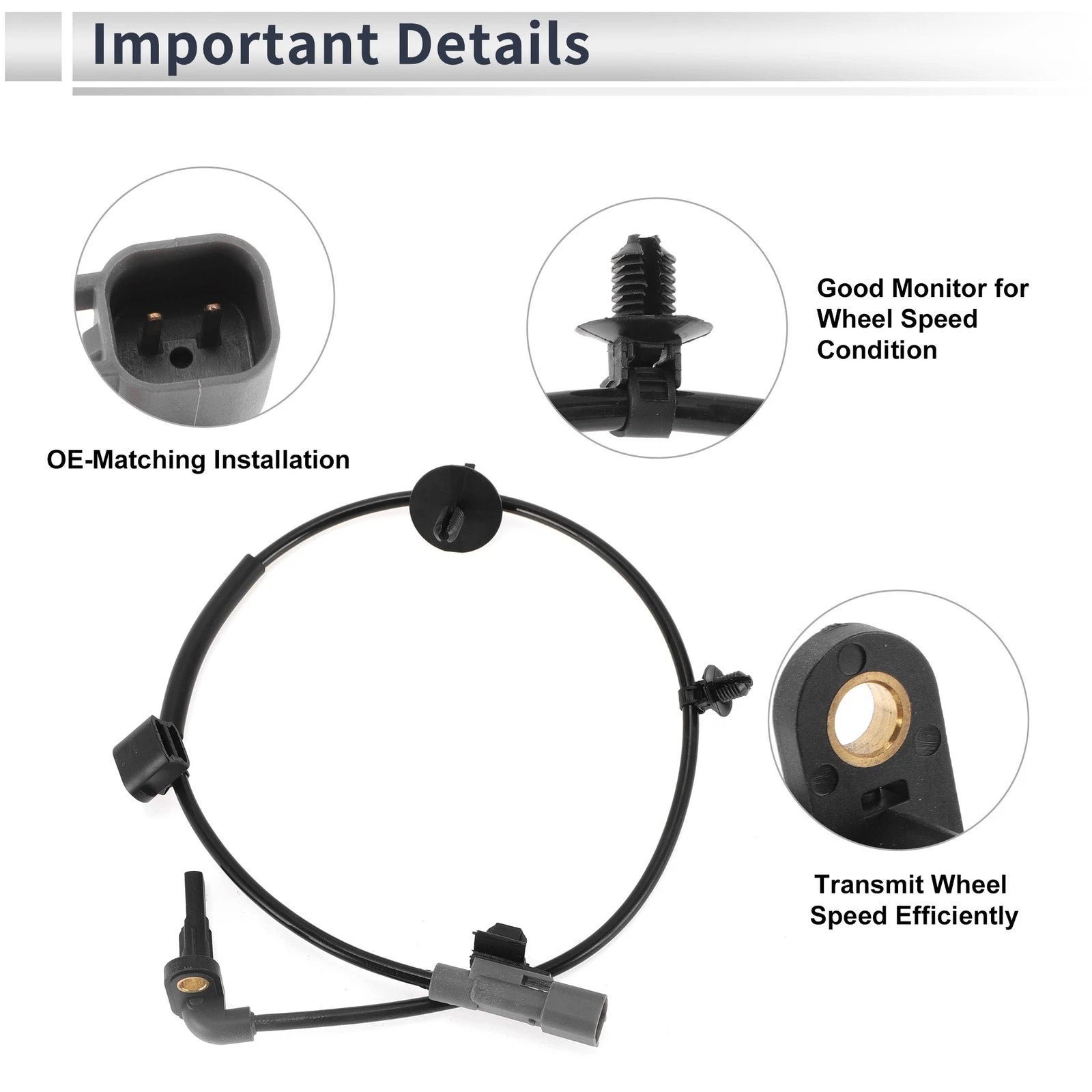 ABS Wheel Speed Sensor No. 95328629 for Chevrolet Trax (2015–2022) Rear Left