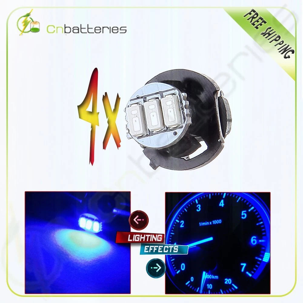 Set of 4 T4/T4.2 3-3014-SMD Blue LED Dash A/C Climate Control Bulbs for