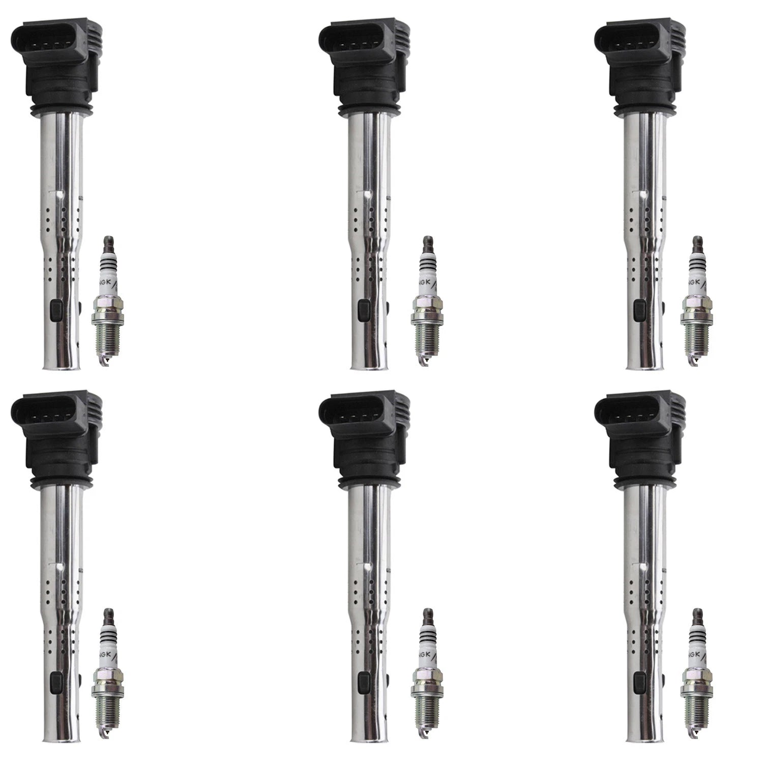 Set of 6 Ignition Coils & NGK Iridium Spark Plugs for Audi Q5 (2009–2017)