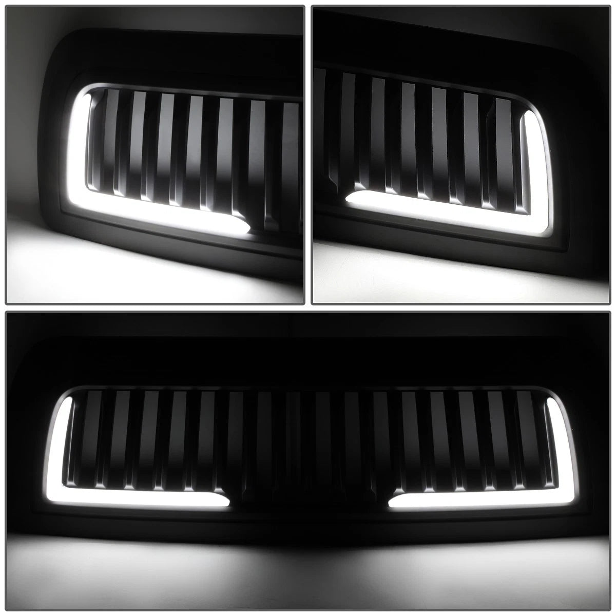 LED Vertical Matte Front Hood Grille Frame for Dodge Ram 2500 3500 (2010–2018)
