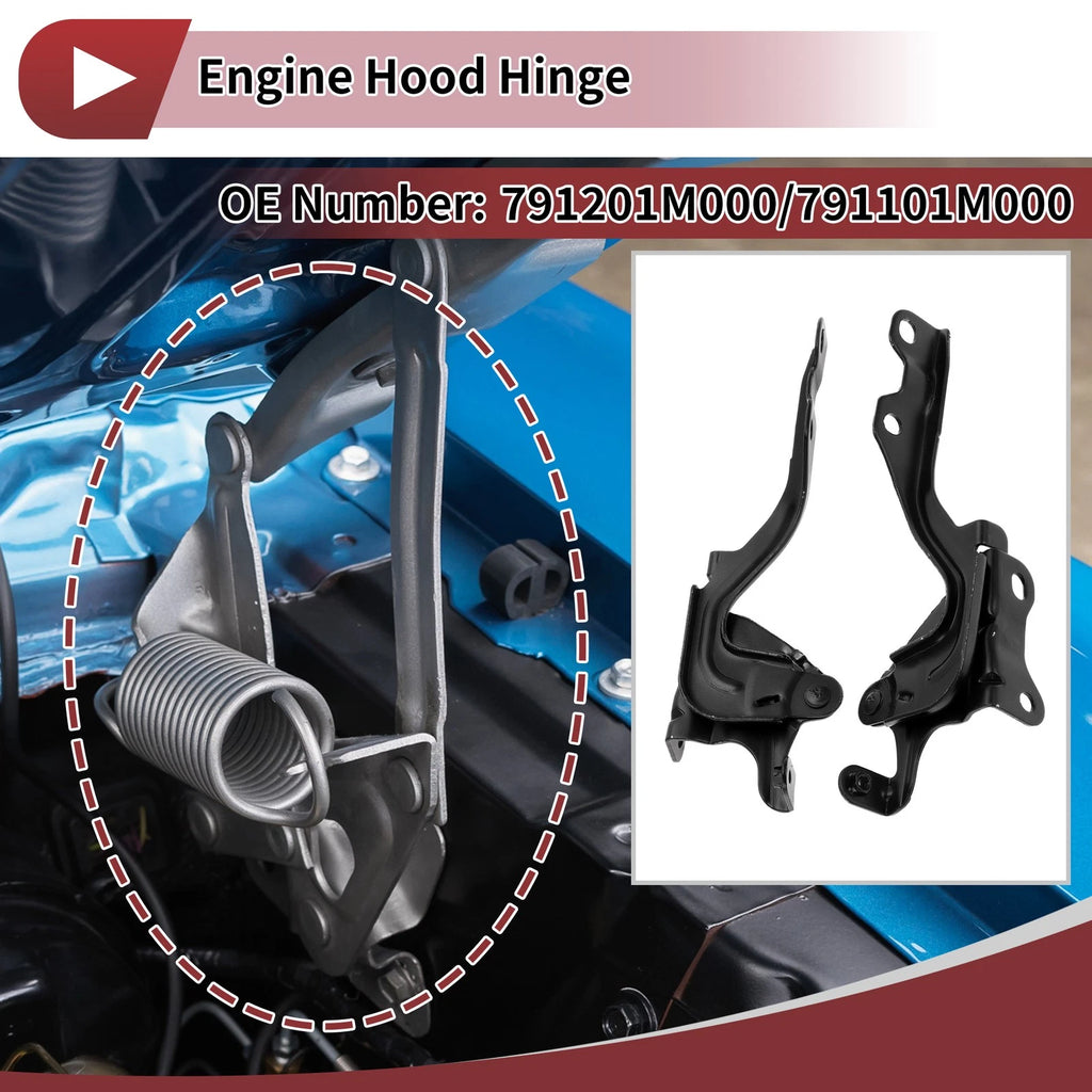 Hood Hinges for Kia Forte (2010–2013) No. 791201M000 - 1 Pair