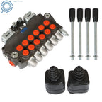 6 Spool Hydraulic Backhoe Directional Control Valve w/ 2 Joysticks (21 GPM)