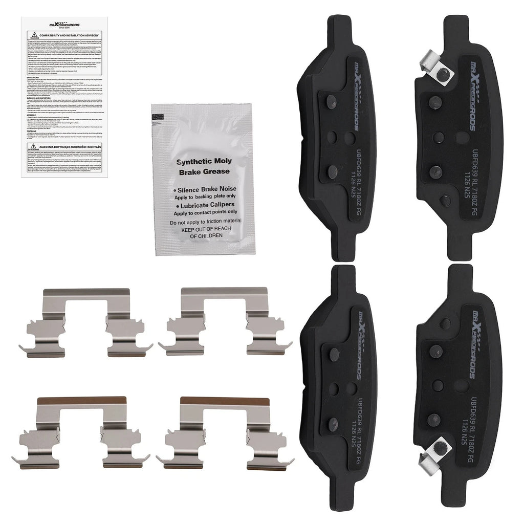 Set of 4 Rear Ceramic Brake Pads for Pontiac G5 G6 Pursuit/Saturn Aura Ion D1033