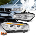 Projector Headlight LED for BMW X5 X6 (2014–2019) AFS HID Chrome