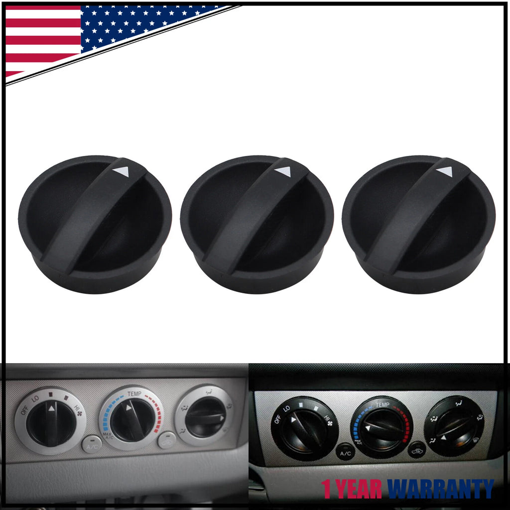3Pcs Switch Knob Heater Climate Control Button A/C for Toyota Tacoma (2005–2011)