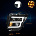 C-Shape LED DRL Sequential Turn Headlights for Silverado 1500 (2014–2015)