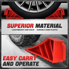Set of 2 Red Stackable Wheel Chocks with Handle 8000lbs Capacity