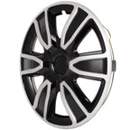 Set of 4 Wheel Hub Caps for R15 Tire (15" Inch) Black & White