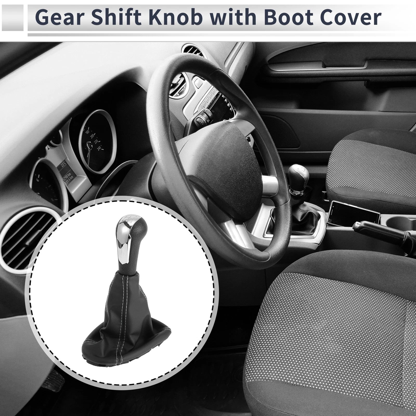 5 Speed Gear Shifter Knob with Cover for Chevrolet Spark (2011–2015)