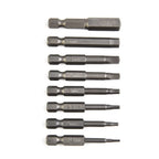 Set of 8 Magnetic Hex Screwdriver Bits H1.5-H8 for 1/4in Shank