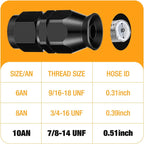 10AN 0 Degree PTFE Oil Fuel Line Hose End Fitting for PTFE Hose