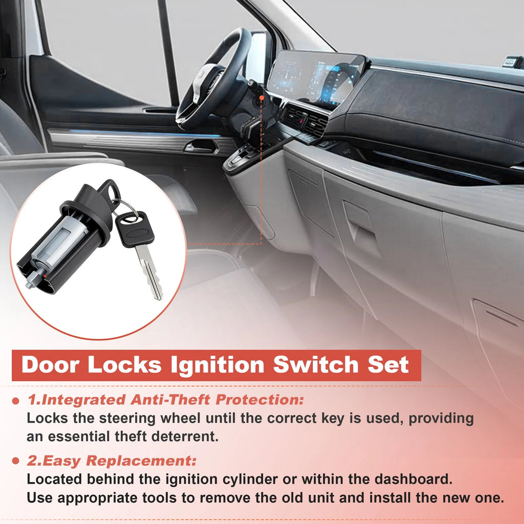 Ignition Key Switch Door Lock Cylinder for Ford Econoline E150 E250 (1992–2002)