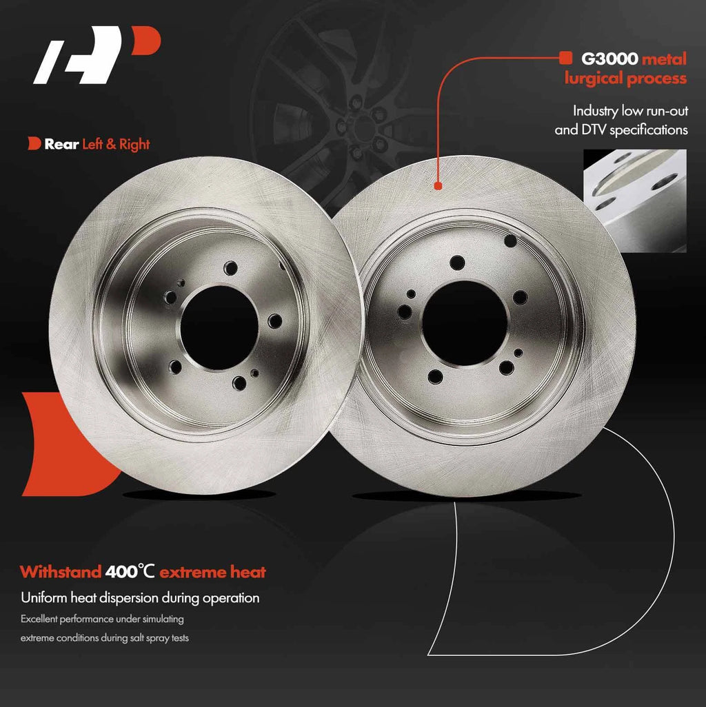 Rear Disc Brake Rotors & Ceramic Pads for Mitsubishi Outlander (2007–2012)