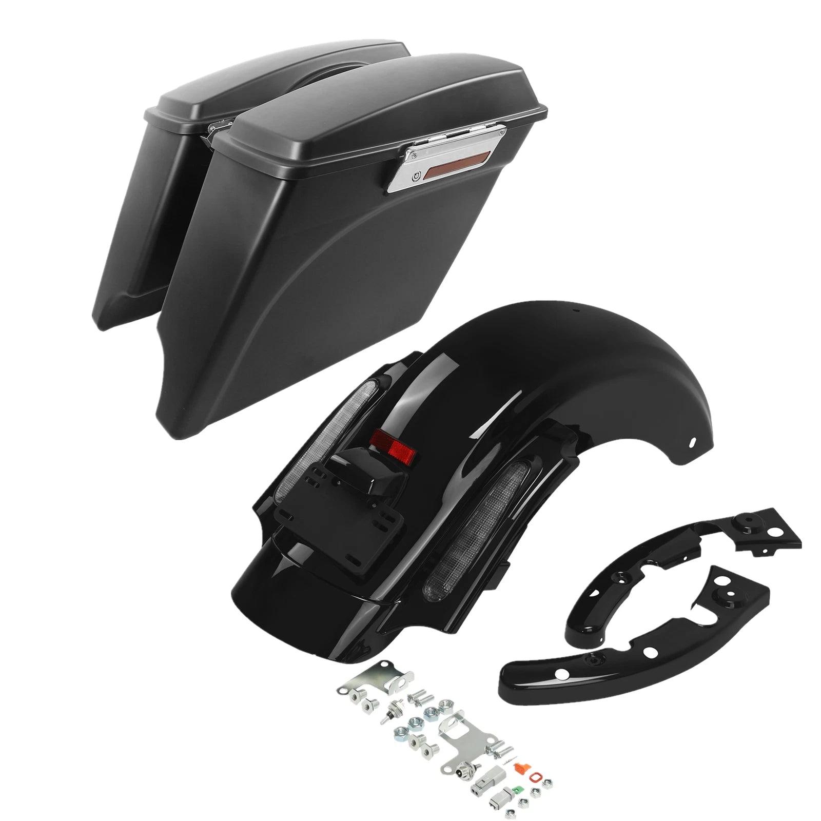 5" Stretched Saddlebags & Rear LED Fender for Harley Road Glide (2009–2013)