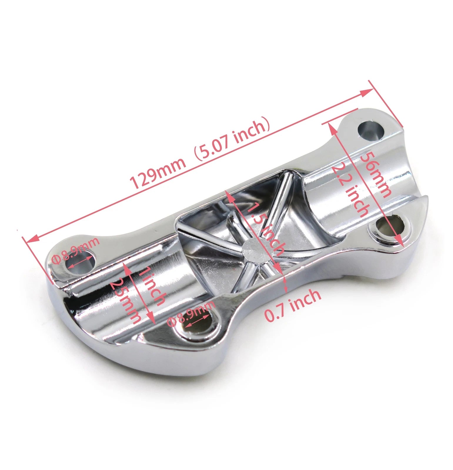 Chrome Skull Handlebar Riser Clamp for Harley Sportster 883, Dyna