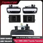 Set of 4 Chrome Outer & Black Inner Door Handles for Toyota Tacoma (1995–2004)