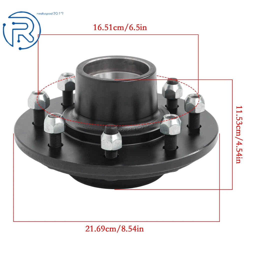 Set of 2 Idler Hub Kits for Trailer 8 Lug 6.5 Bolt #42 Square Spindle