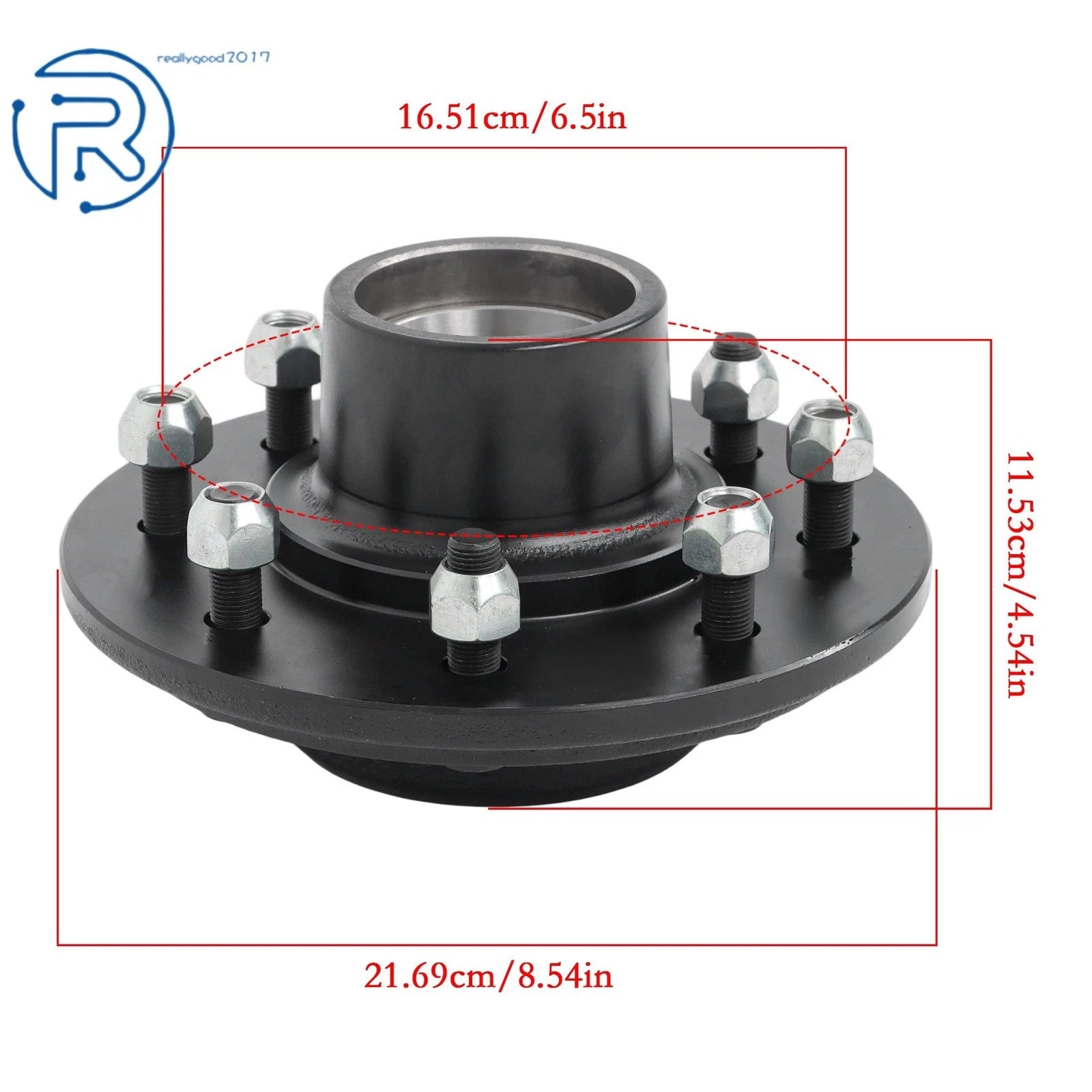 Set of 2 Idler Hub Kits for Trailer 8 Lug 6.5 Bolt #42 Square Spindle
