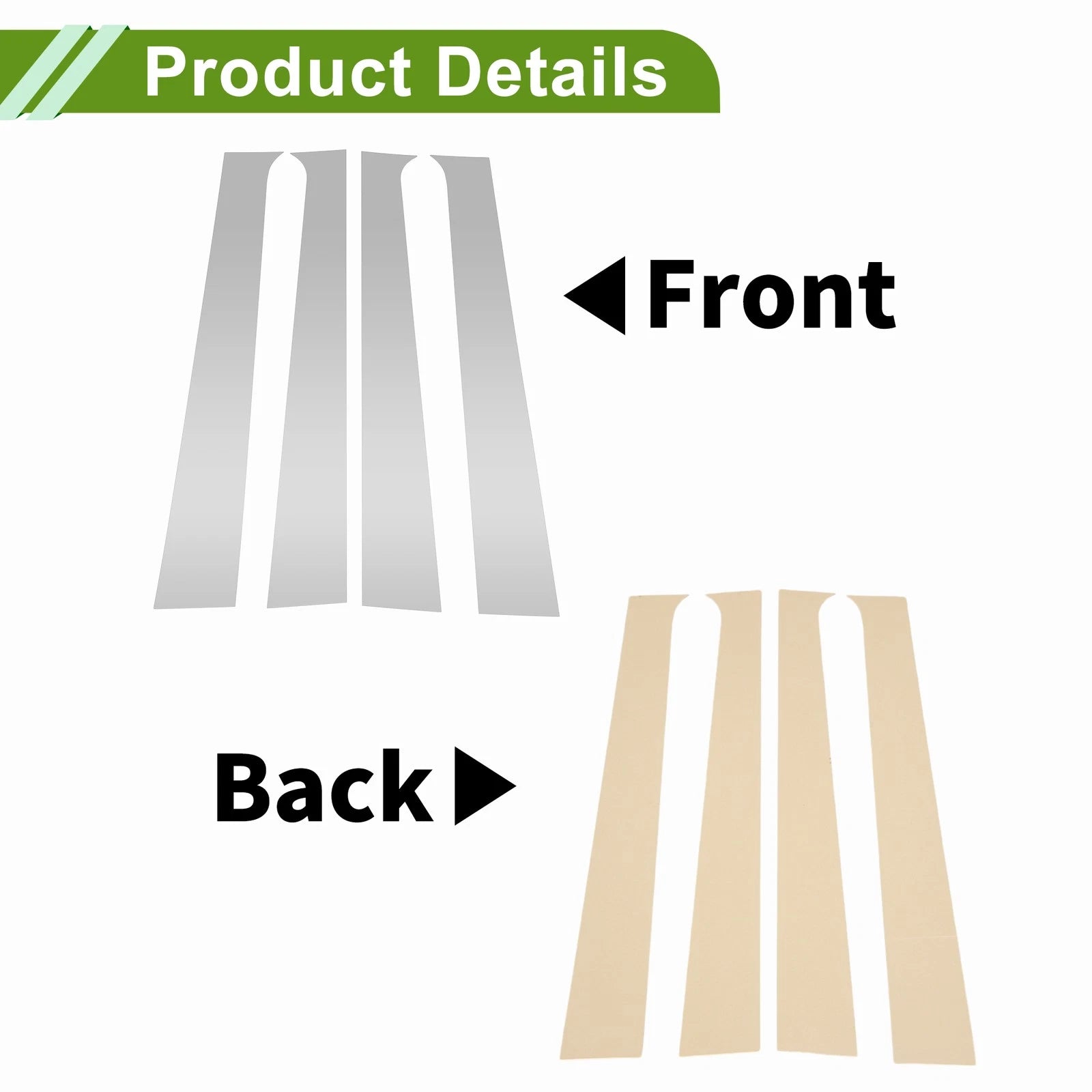 Set of 4 Pillar Window Trim for Dodge Ram (2004–2008) Silver Tone