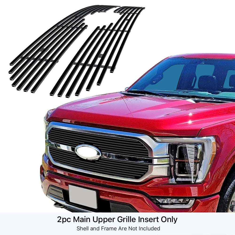 Upper Stainless Black Billet Grille Insert for Ford F-150 (2021-2023)