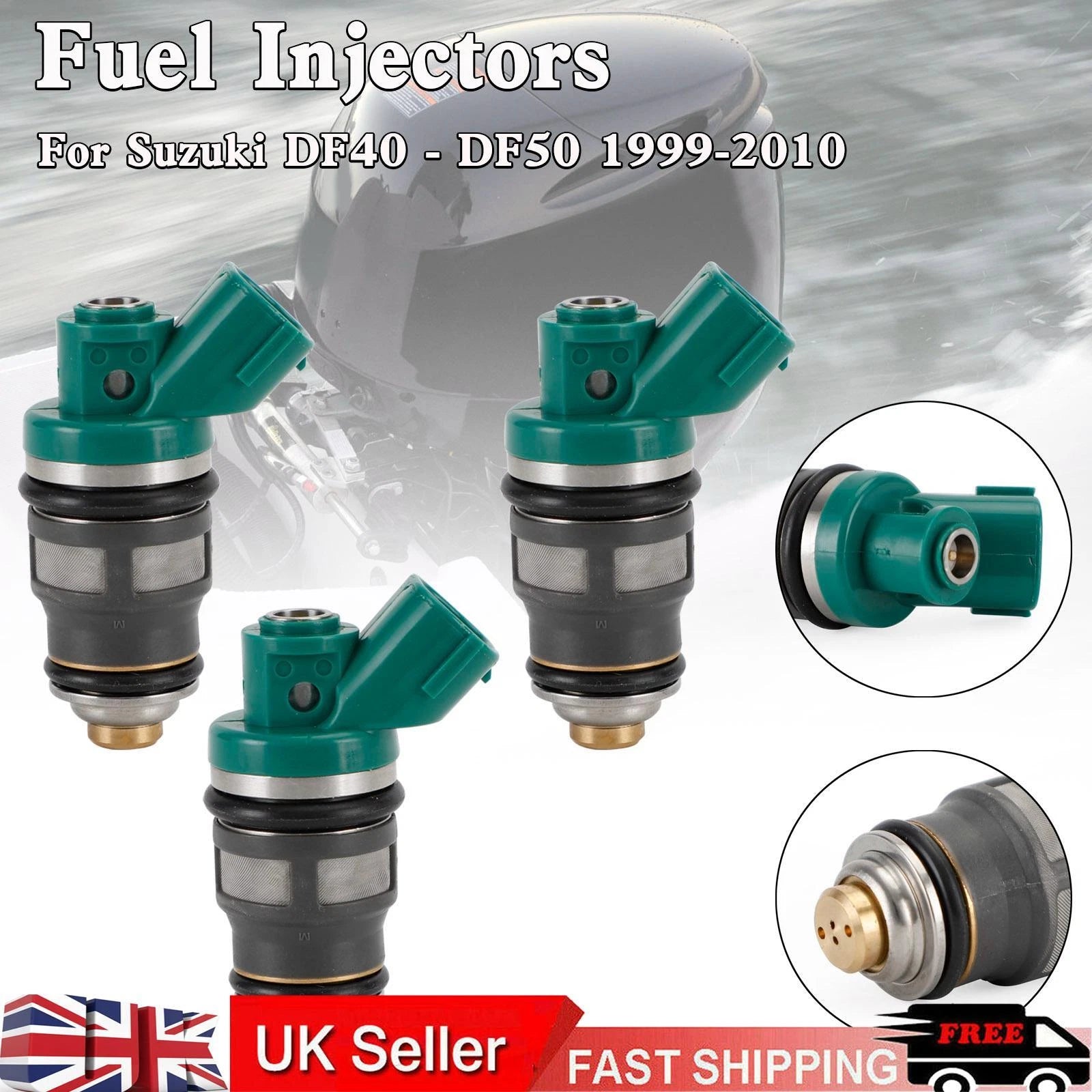 3X Fuel Injector 15710-87J00 for Suzuki DF40 DF50 (1999–2010)