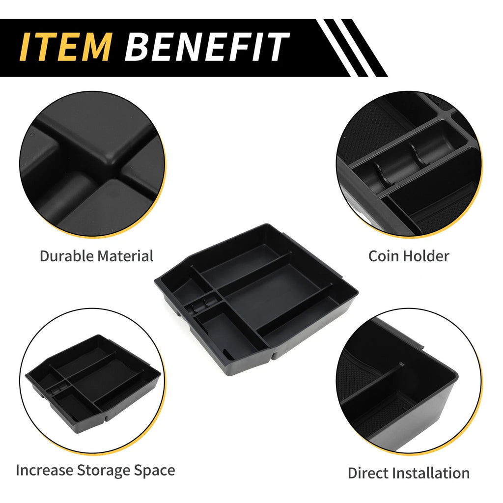 Center Console Organizer Insert Tray for Ford F150 (2021–2024) Black