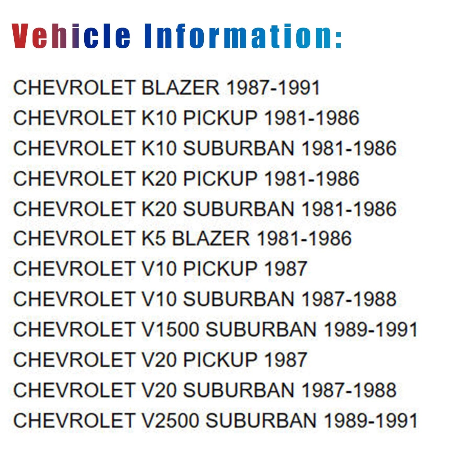 Drive Shaft Assembly for Blazer Jimmy V1500 V2500 (1990–1995)