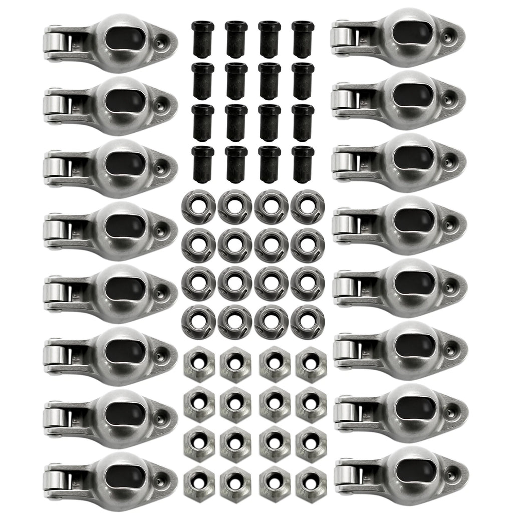 16x Steel Roller Rocker Arms 1.6 Ratio w/Nuts for Small Block Chevy