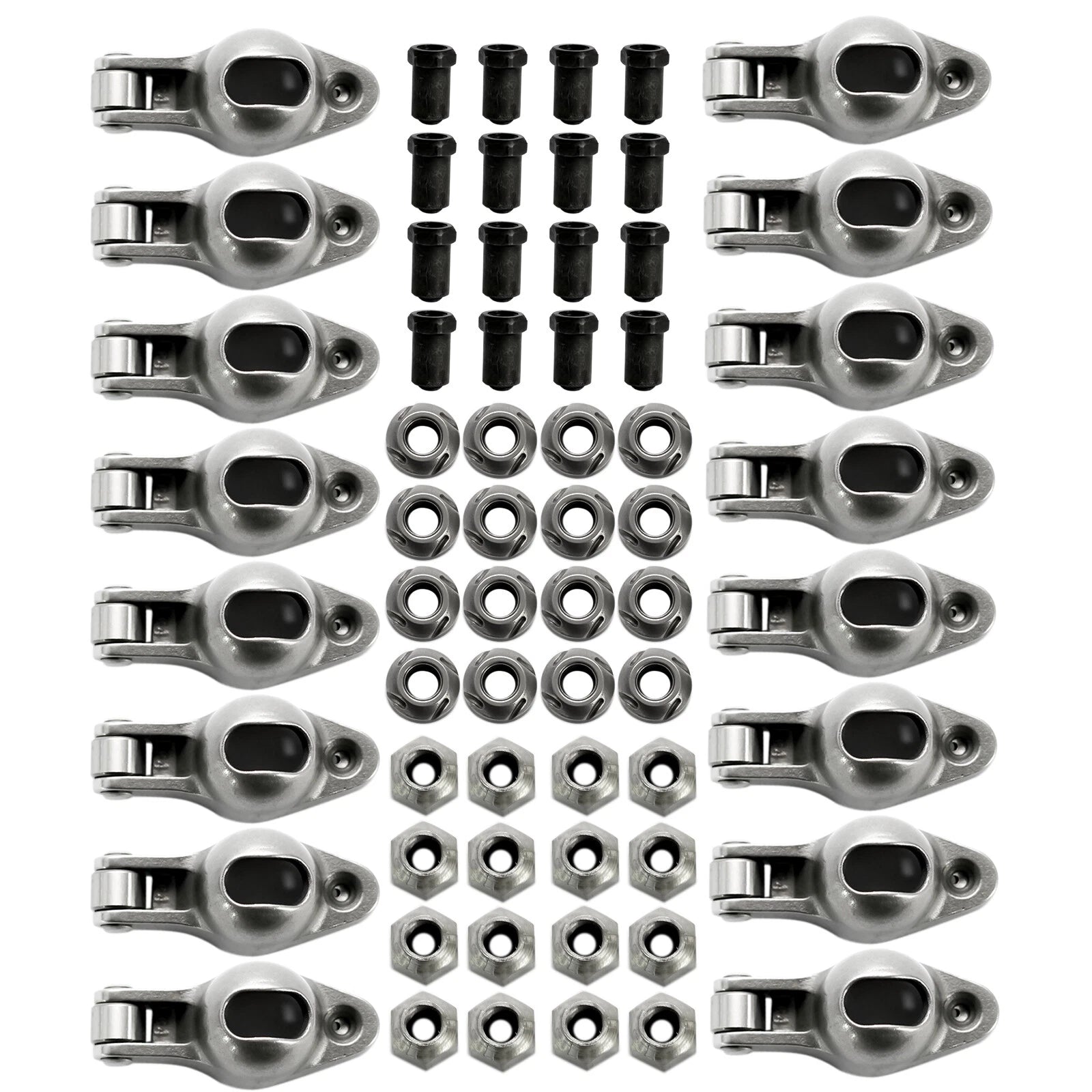 16x Steel Roller Rocker Arms 1.6 Ratio w/Nuts for Small Block Chevy