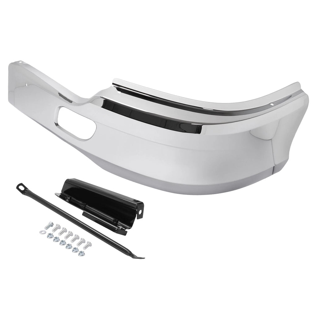 Set of 2 Chrome Front Bumper Corner End Cap Covers for Kenworth T680 (2013–2021)