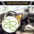 Set of 4 AC Vent Dashboard Decoration Rings for Toyota Tundra (2014–2021) Green