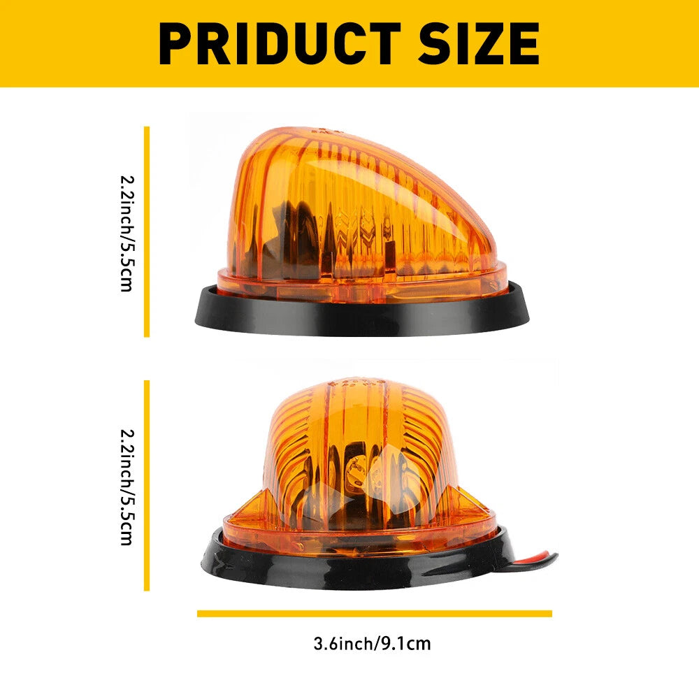 Set of 5 Amber Roof Top Cab Lights for 73-87 Chevy GMC C/K Series