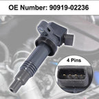 Set of 4 Ignition Coils for Toyota Matrix Corolla Solara (2003–2008) 90919-02236