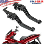 Set of 2 Aluminum Brake Clutch Levers for Honda PCX 125 (2011–2023) Black