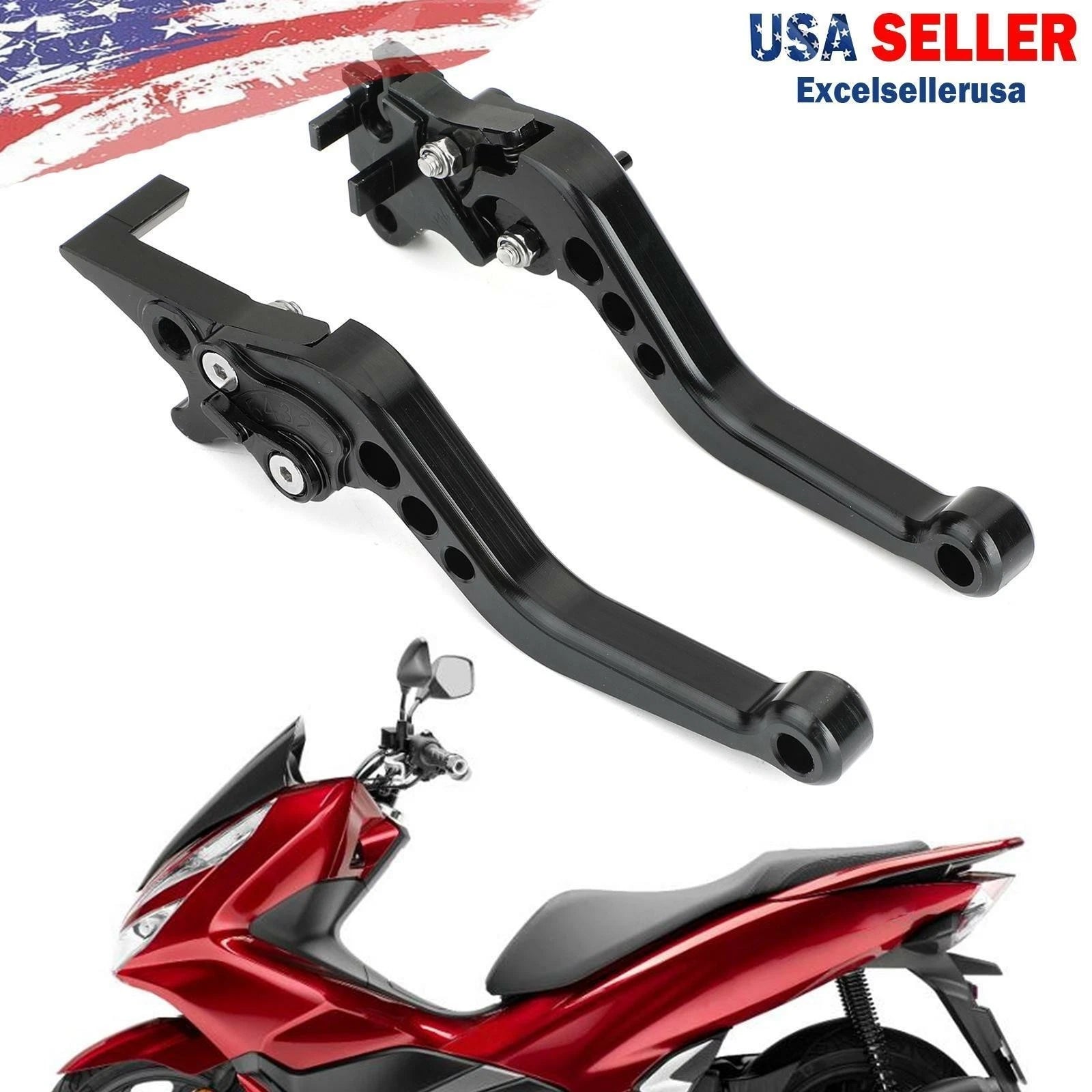 Set of 2 Aluminum Brake Clutch Levers for Honda PCX 125 (2011–2023) Black